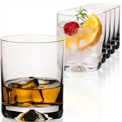 Produktbild von IMPERIAL glass Trinkgläser 6er Set 360ml - Whiskeygläser aus bleifreiem Crystalline Glas - Whiskeyglas mit Design Glasboden spülmaschinenfest