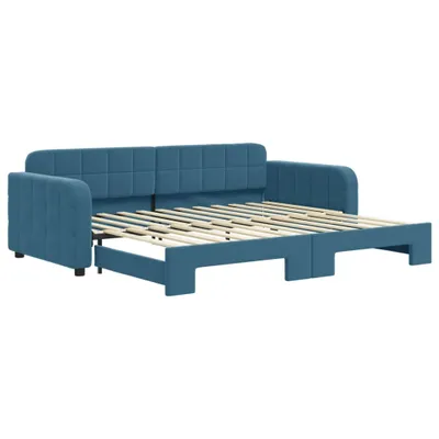 Immagine prodotto di vidaXL Divano letto estraibile blu 90x200 cm velluto