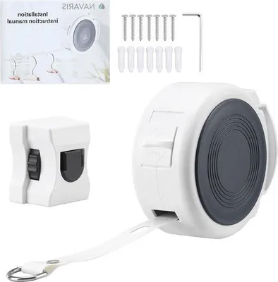 Produktbild von Famanu Wäscheleine 42 Meter - Für Innen und Außen - 34 Kleiderbügelplätze - Maximal 20 Kilogramm