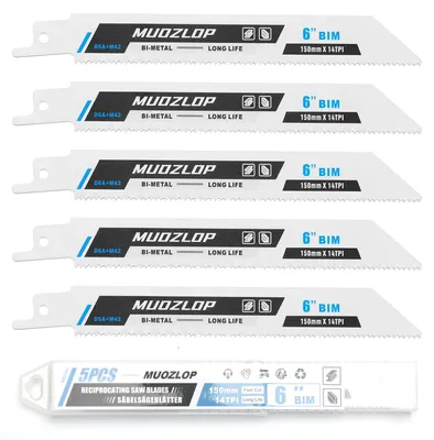 Produktbild von Reciprozaagblätter 150 mm, 14 TPI, 5 Stück, für Metall, Präzisionssäge