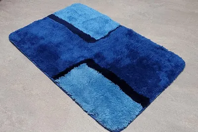 Produktbild von Bond Tiefblau Badteppich 60x90 cm | 20–25 mm Hochflor | Intensives Farbdesign