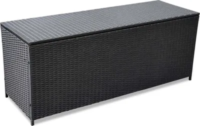 Obrázek produktu pro Zahradní úložný box černý 150 x 50 x 60 cm polyratan