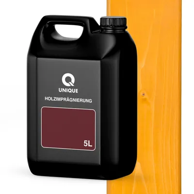 Produktbild von Q UNIQUE Holzimprägnierung  Gold Kiefern 5 L Holzschutz 2 In 1 Grundierung Mit Schutz Farbimprägnierung Imprägniermittel Innen & Außen