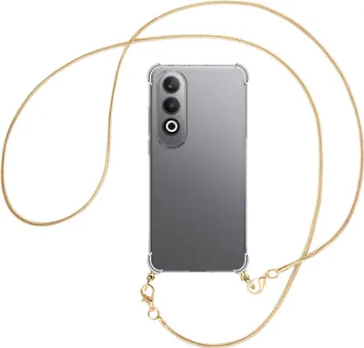Produktbild von Handykette Backcover-Schutzhülle mit Band (Metall goldfarben) für OnePlus Nord CE4 5G - goldfarbene Snake-Kette