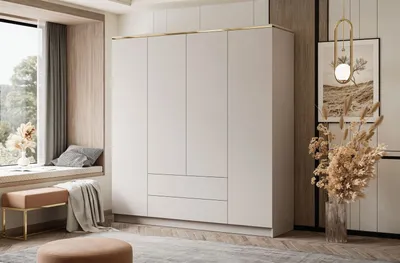 Produktbild von Kleiderschrank AURORA 4D2SZ KASCHMIR mit Schubladen
