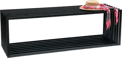Produktbild von DanDiBo Gartenbank Metall Schwarz Wetterfest Massiv 150 cm Sitzbank Modern 96430 Parkbank Eisen Lamellenbank