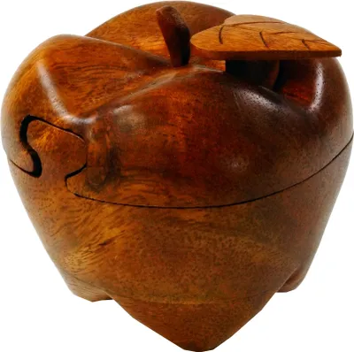 Produktbild von Holzapfel mit Geheimversteck, Puzzlebox, Braun, 8*8*8 cm, Dosen, Boxen & Schatullen