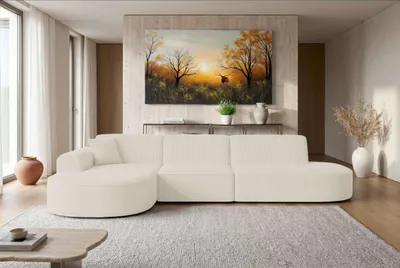 Produktbild von 99rooms Avantis Ecksofa Cordstoff POSO Creme Links