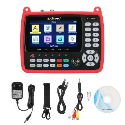 Produktbild von Digital Satellite Finder Meter DVB-S/S2/T/T2/C Kombi-Messgeraet Tragbarer Satelliten-TV-Signalfinder 2600 mAh Wiederaufladbares digitales Handsignalmessgeraet Satellitenfinder H.264/H.265 HEVC MPEG-2/4 4,3-Zoll-TFT-LCD