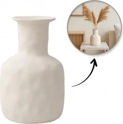 Produktbild von ECARLA Keramik-Blumenvase, minimalistisch, 20,5 × 13,5 cm, WAZ06