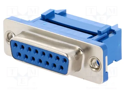 Image de 1 connecteur D-Sub pour câble plat, broche : 15, femelle, connecteur DS1036-15FPPUSI, connecteur D-Sub et