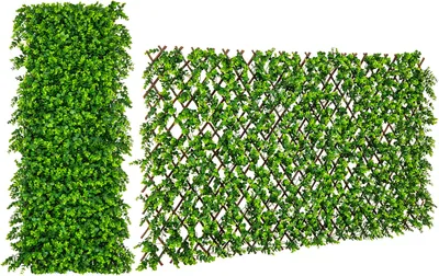 Obrázek produktu pro COSTWAY Umělý břečťanový plot 180x90cm, rostlinné stěny s eukalyptovými listy, plot pro zahradní živé ploty, proutěná zelená barva