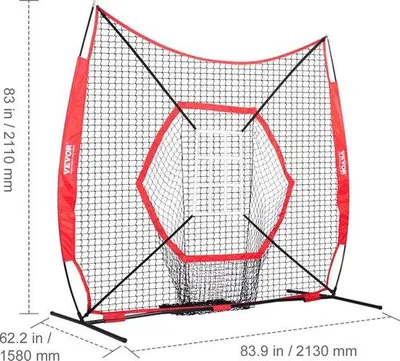 Image de Kit d'entraînement pour le softball et le baseball - 7 x 7 pieds - portable - pour la frappe et la réception