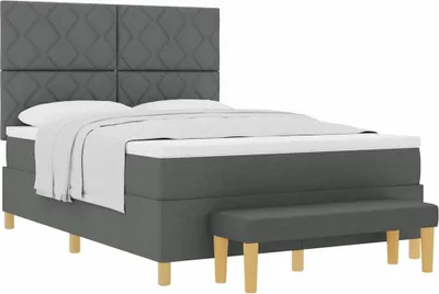 Produktbild von Boxspringbett mit Matratze Dunkelgrau 140 x 190 cm Stoff