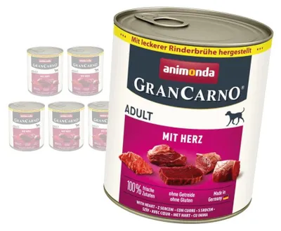Produktbild von Animonda GranCarno Adult 6x800g Nassfutter für Hunde, Schweinefleisch mit Herz