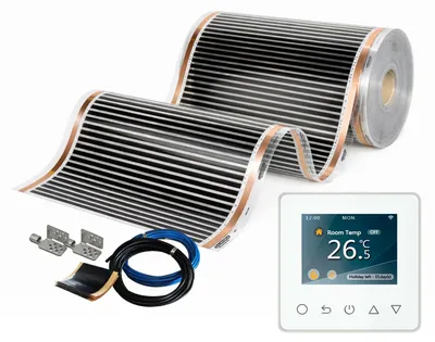 Obrázok produktu pre Elektrické podlahové vykurovanie infračerveným žiarením – šírka 100 cm – 150 W/m² – s Wi-Fi termostatom