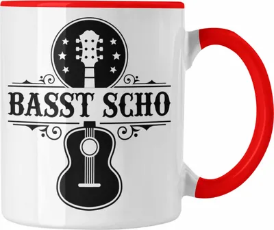Produktbild von Trendation - Bassist Tasse Geschenk Bass-Spieler Geschenkidee Kaffee-Becher Basst Scho Spruch (Rot)