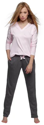 Immagine prodotto di Pigiama in cotone SENSIS Pigiama Tuta da casa composta da maglietta a maniche lunghe e pantaloni comodi, rosa, taglia M 38