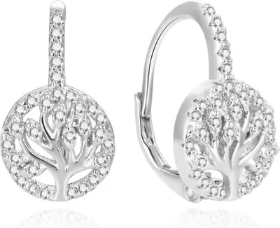 Produktbild von Glittering silver earrings with zircons Tree of Life AGUC386L