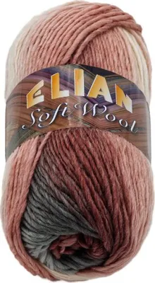 Produktbild von Příze SOFT WOOL - 100g / 134 m - Růžová,Šedá