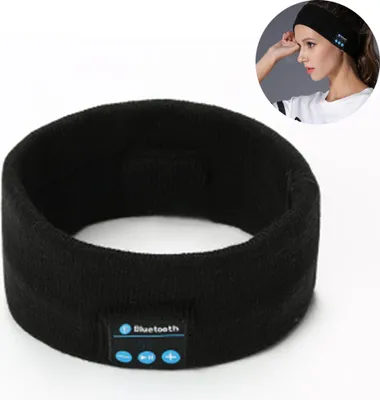 Produktbild von Bluetooth-Kopfhörer mit Schlaffunktion, kabelloses Sport-Stirnband, Freisprechfunktion mit Musikwiedergabe im Bett, integriertem Stereolautsprecher und Mikrofon, ideal für Training, Laufen, Joggen, Yoga und Seitenschläfer