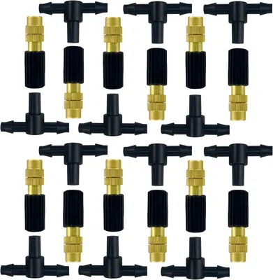 Obrázok produktu pre Misting Nozzles 12 Kusov, Nastaviteľný Mosadz, Kvapková Závlaha, pre Záhradné Zavlažovanie