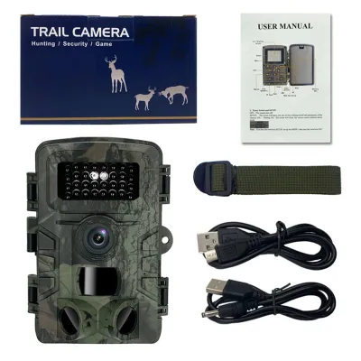 Produktbild von Wildkamera mit Infrarot & Nachtsicht – IP66 wasserdichte Outdoor Überwachungskamera mit 2" Display & 12 Sprachen – Für Jagd & Hausüberwachung