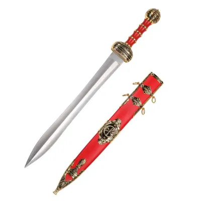 Image de Gladius romain épée décorative avec fourreau et symbole Chi-Rho - Réplique historique - Décoration et objet de collection JT6234G