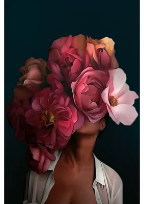 Image de Tableau sur toile fleurs rouges 30x45 cm, Tableau mural moderne pour décoration intérieure