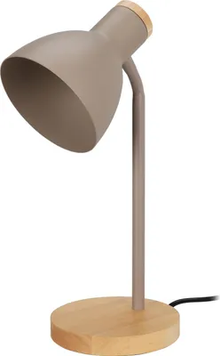 Zdjęcie produktu dla Lampka na biurko w skandynawskim stylu, drewniana podstawa, 14 x 36 cm