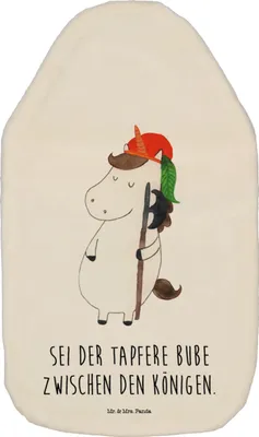 Produktbild von Mr. & Mrs. Panda Wärmflasche Einhorn Junge - Weiß - Geschenk, mit Bezug, Wärmflaschen, Wärmekissen, Bettflaschen, Bettflasche, Mittelalter, Unicorn, Bube, Einhörner