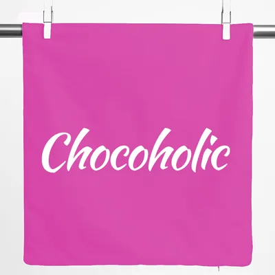 Produktbild von Huuraa Kissenbezug Chocoholic Schriftzug 40x40cm Fuchsia Baumwolle Dekokissenbezug Geschenkidee