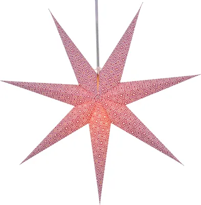Produktbild von Faltbarer Advents Leucht Papierstern, Weihnachtsstern 80 cm - Simena, Creme-weiß, Star Fensterdeko, 7 Spitzen