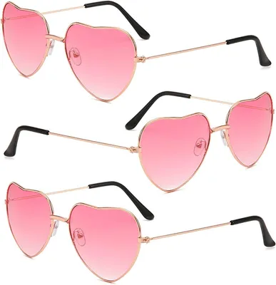 Image de Lunettes de soleil en forme de cœur - Lunettes de soleil pour femmes en forme de cœur avec monture métallique