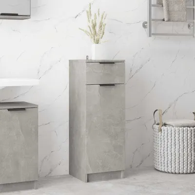 Produktbild von vidaXL Badschrank Betongrau 32x34x90 cm Holzwerkstoff