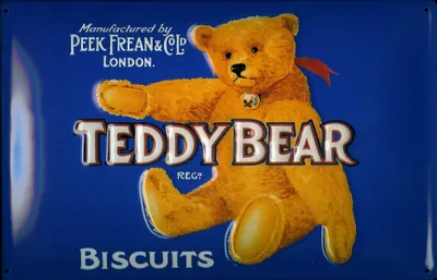 Produktbild von Blechschild Teddy Bear Biscuits Teddybär Kekse Schild Nostalgieschild