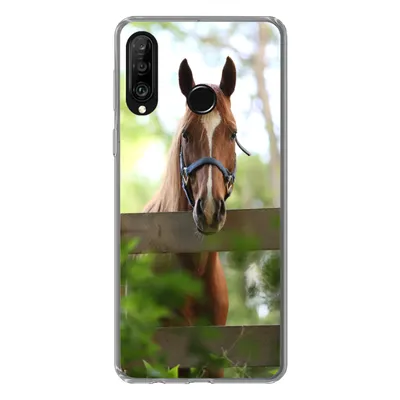 Produktbild von MuchoWow® Handyhülle Schutzhülle Hülle für Huawei P30 Lite Pferd - Natur - Zaun Silikon Softcase Handy Hülle - Handyhülle