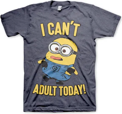 Produktbild von Minions - I Can't Adult Today T-Shirt - X-Large - Navy-Heather
