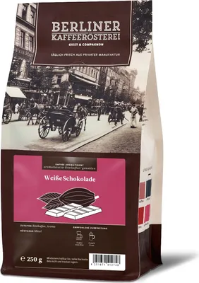 Produktbild von Berliner Kaffeerösterei - aromatisierter Kaffee weiße Schokolade (250g / Kaffeemaschine)