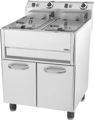 Casselin dreiphasige Doppel-Fritteuse 2x 13l aus Edelstahl - verstellbare Höhe Casselin CFP132
