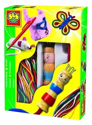 Produktbild von SES Creative 00862 Strickpuppe und Wolle - Kreatives Strickset für Kinder, Bastelset für Kinder, 5 Jahr(e), Holz, Mehrfarbig, 1 Stück(e)