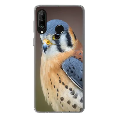 Produktbild von MuchoWow® Handyhülle Schutzhülle Hülle für Huawei P30 Lite Vogel - Makro - Blau Silikon Softcase Handy Hülle - Handyhülle