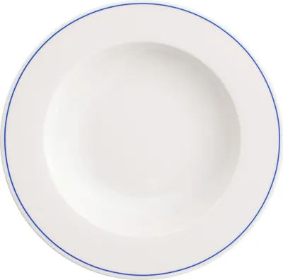Image de Assiette creuse VERLO 26 cm FORTE MIZU I – Assiette à soupe et à pâtes à rayures bleues