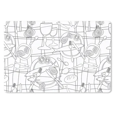 Produktbild von MuchoWow® Schreibtischunterlage Fische - Muster - Schwarz und Weiß 60x40 cm - XXL Mauspad - Großes Mauspad