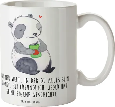 Produktbild von Mr. & Mrs. Panda Tasse Panda Depression - Weiß - Geschenk, Kaffeetasse, Stimmungstief, Depressiv, Affektiven Störung, Pott, Kaffeebecher, mit Spruch, Antriebslosigkeit