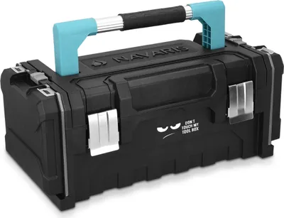 Produktbild von Navaris Werkzeugkoffer 20" Box leer - 51x23x21cm - 2 Abnehmbare Organizer Boxen und Stahlschließen - Werkzeugkasten Koffer ohne Werkzeug - Langer