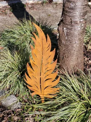 Productafbeelding van Edelrost decoratieve paal voor het in de grond steken. Edelrost decoratieve paal voor het in de grond steken - hoogte = 80 cm