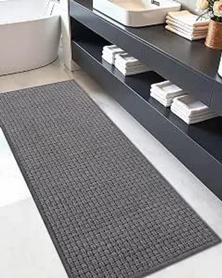 Immagine prodotto di Tappetino da bagno assorbente, grigio, 44 x 120 cm, confezione da 44 pezzi, ideale per l'uso quotidiano, Klussund & fai da te