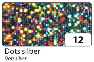 Produktbild von Holographische Folien Dots in silber 40cm x 1m
