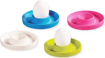 Produktbild von 4X EIERBECHER Set Ø10cm rund aus Kunstoff MF Eierhalter Eierbehälter Eierständer 656